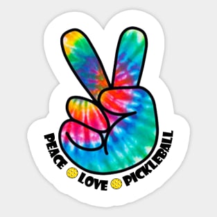 Peace Love Pickleball Groovy Tie Dye Sticker